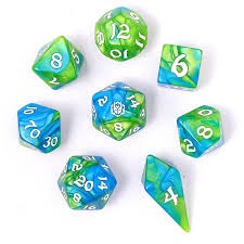 Hymgho 8 pc Dice Set - Verdent Stream